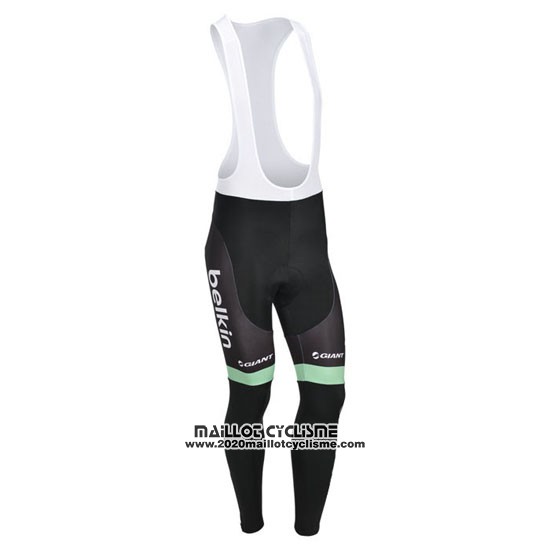 2013 Maillot Ciclismo Belkin Noir et Vert Manches Longues et Cuissard